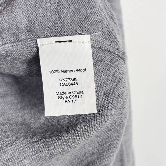 Madewell 2XS Heather Gray Mockneck Boxy Pullover Sweater Merino Wool Hi Low Hem - Picture 7 of 10